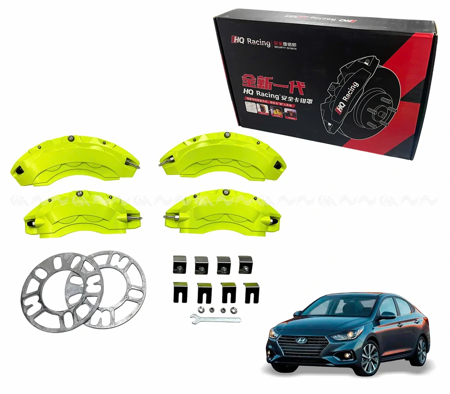 Ốp má phanh HQ Racing Accent xanh chuối - Ảnh 1