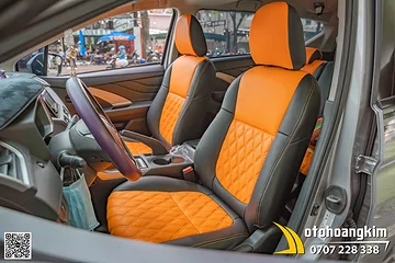 Bọc Ghế Da Nappa Xe Xpander Màu Cam Đen 
