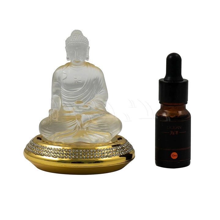 Tượng Phật Như Lai đá lưu ly trắng đế vàng - Ảnh 1