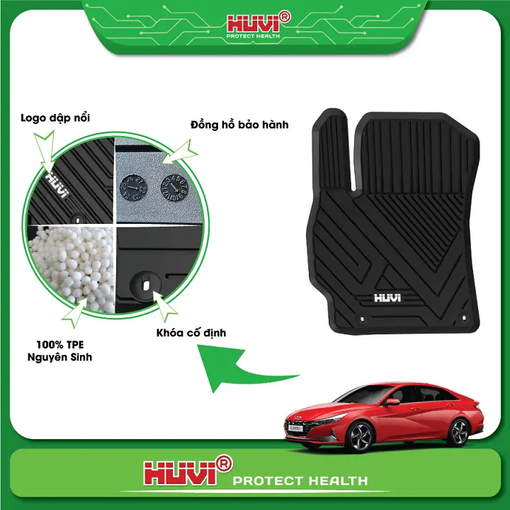 Thảm Lót Sàn Huvi Hyundai Elantra 2023 2D - Ảnh 4