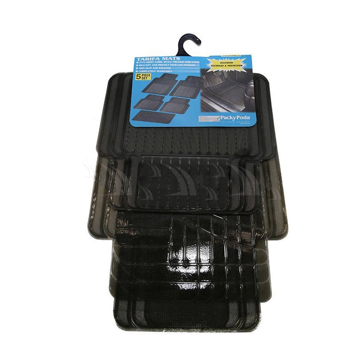 Thảm thông dụng 4 chỗ mỏng đen - Ảnh 1