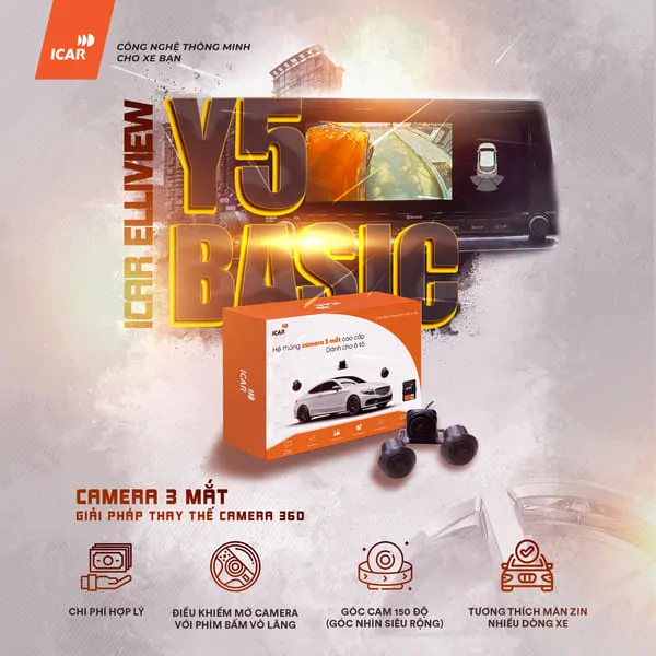 Camera 3 mắt Icar Elliview Y5 Basic 150 độ - Ảnh 2