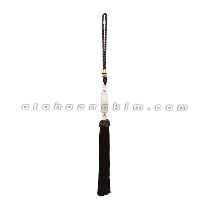 Dây treo cẩm thạch 2 vòng tròn (dây đen) - Ảnh 2