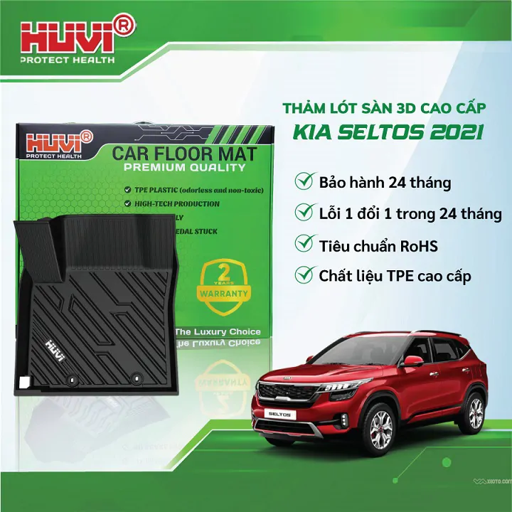 Thảm Lót Sàn Huvi Kia Seltos 2021 3D - Ảnh 4