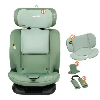 Ghế ngồi ô tô trẻ em Jovikids Cici TT màu xanh lá - Ảnh 2