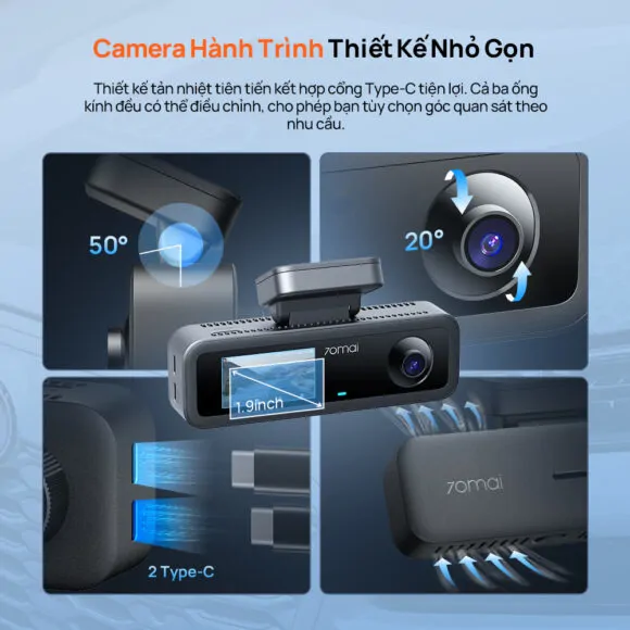 Camera hành trình 70mai T400 ghi hình 3 kênh - Ảnh 8