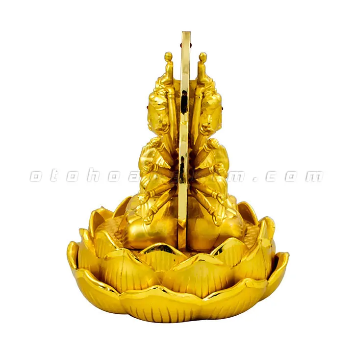 Tượng phật vàng quan âm ngồi hoa sen nghìn tay - Ảnh 2