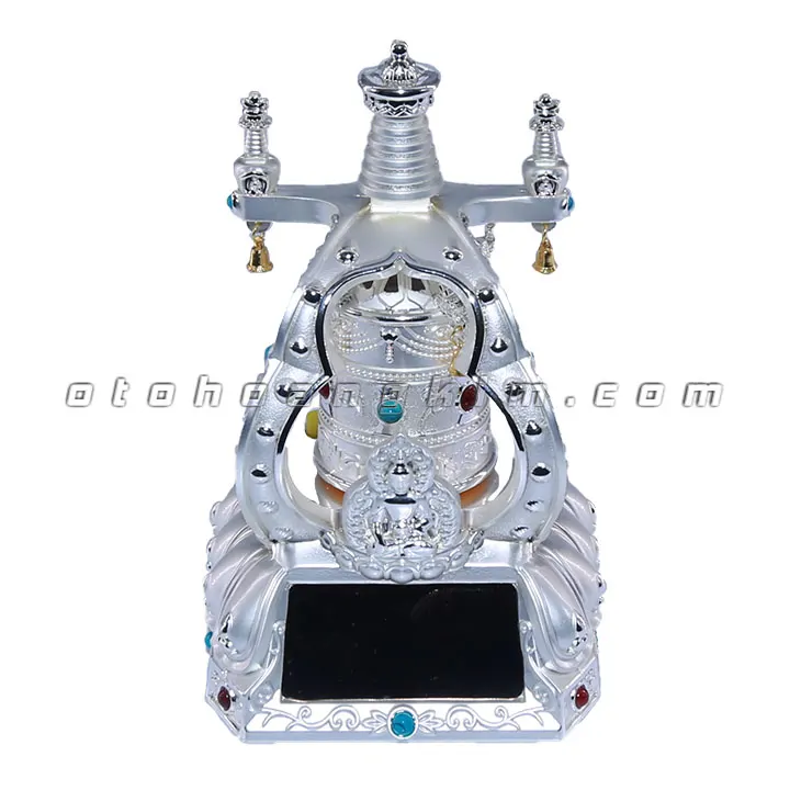 Tượng bánh xe cầu nguyện bạc - Ảnh 2