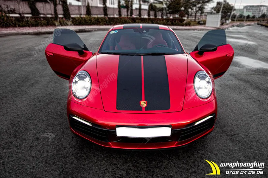 Dán Đổi Màu Candy Đỏ Porsche 911 - Ảnh 4