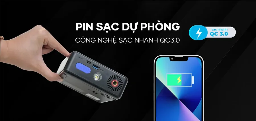 Kích Bình Bơm Lốp Vietmap DK-MF139 13000mAh - Ảnh 4