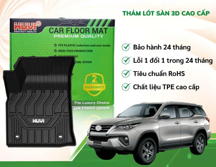 Thảm sàn Huvi Fortuner 2017+ đúc khuôn  - Ảnh 1