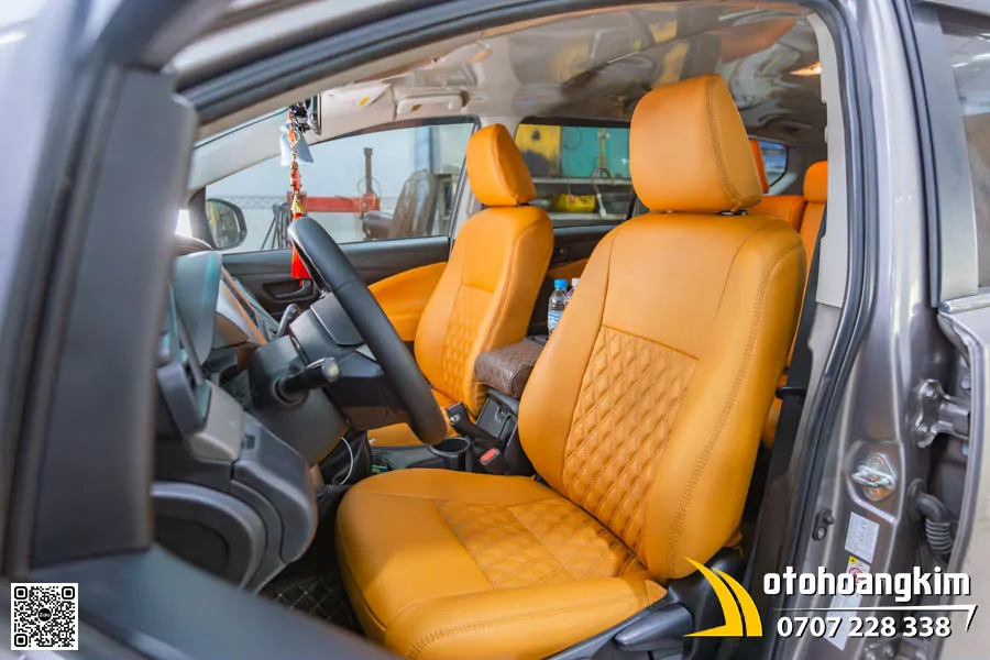 Bọc Ghế Da Nappa Xe Innova - Mẫu Cao Cấp Màu Da Bò - Ảnh 6
