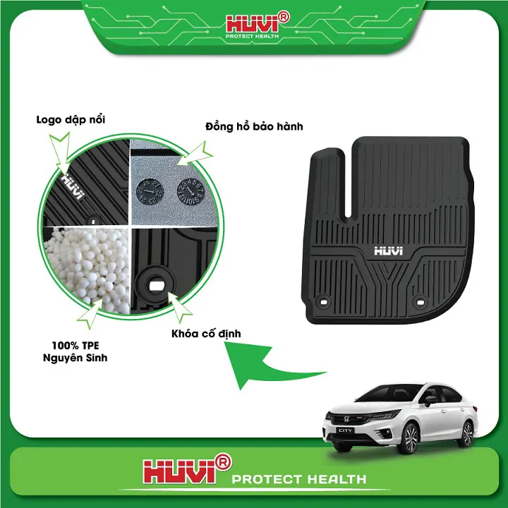 Thảm Lót Sàn Huvi Honda City 2021 2D - Ảnh 3