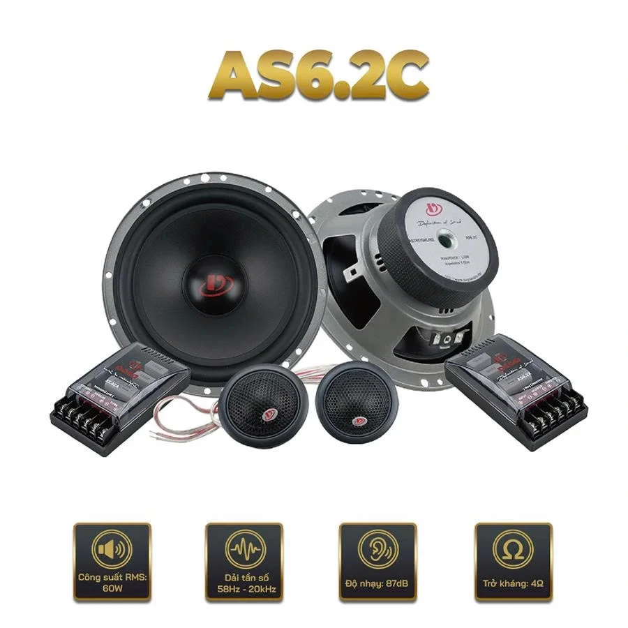Loa Dego AS6.2C 6.5 inch 2 Way - Nâng cấp âm thanh xe hơi - Ảnh 1