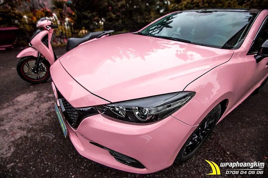 Dán đổi màu Candy hồng đào pha lê Mazda 3 - Ảnh 2