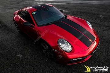 Dán Đổi Màu Candy Đỏ Porsche 911