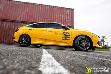 Dán đổi màu Candy vàng Honda Civic