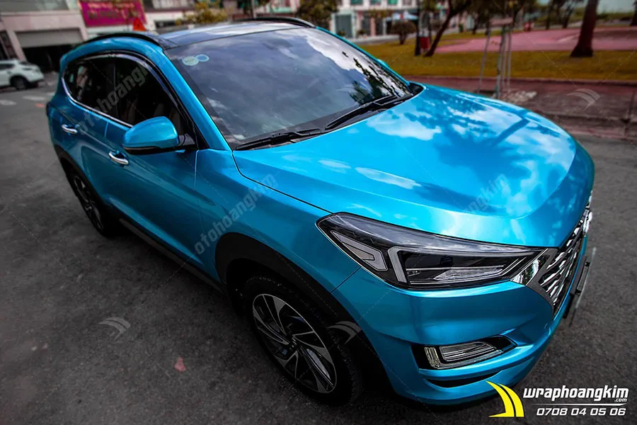 Dán đổi màu Candy xanh Hyundai Tucson - Ảnh 2
