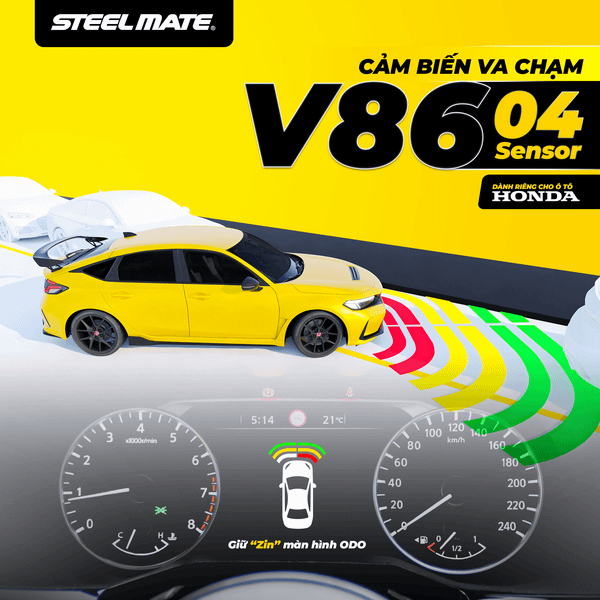 Cảm Biến Lùi Steelmate 4 Mắt V86 dành cho Honda  - Ảnh 1