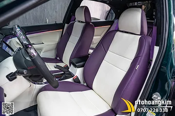 Bọc áo ghế da Nappa Acura - Phối màu Trắng Tím Đẳng Cấp
