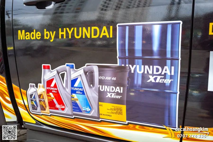 Dán tem quảng cáo xe Ranger mẫu dầu nhớt Hyundai XTeer - Ảnh 2