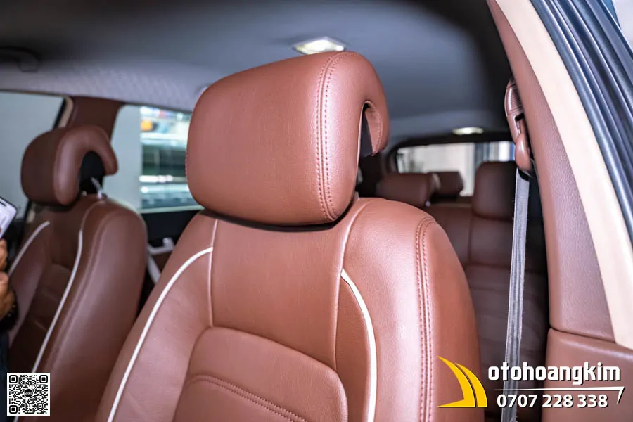 Bọc Ghế Da Nappa Xe Chevrolet Captiva Nâu Viền Trắng - Ảnh 6