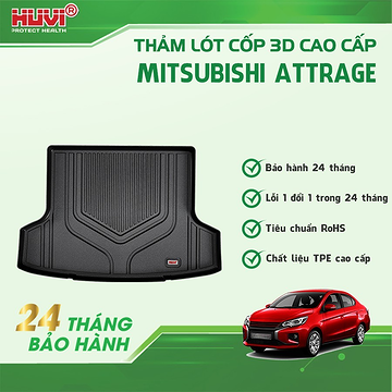 Tấm lót cốp 3D HUVI cho Mitsubishi Attrage 2015-2023 & Mirage