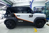 Tem xe Vinfast VF3 - Mẫu phối màu trắng - đen thể thao