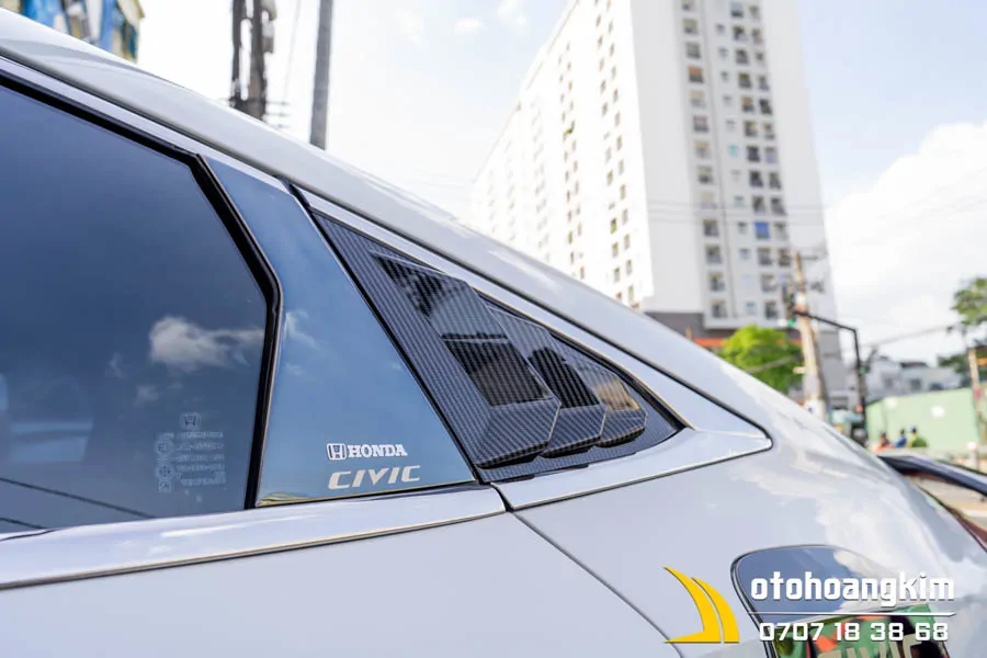 Ốp Mang Cá Khung Kính Honda Civic Cacbon - Ảnh 4
