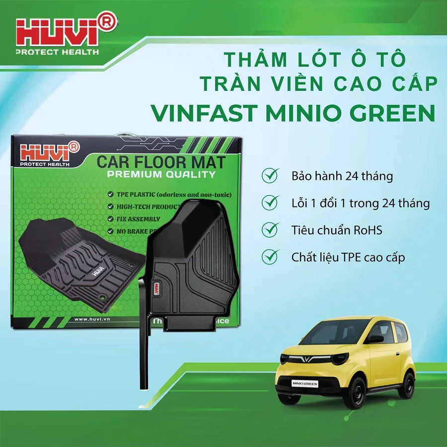 Thảm sàn Huvi Minio Green 2025 tràn viền  - Ảnh 1