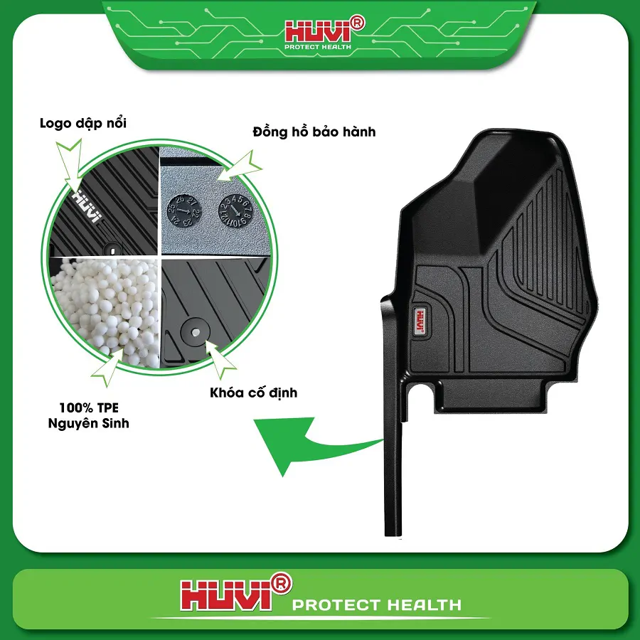 Thảm sàn Huvi Minio Green 2025 tràn viền  - Ảnh 4
