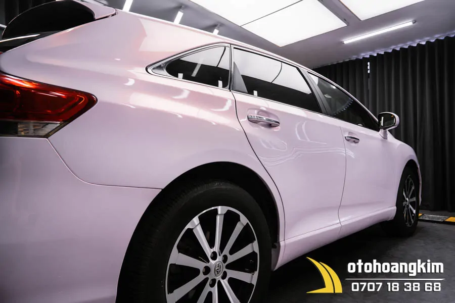Wrap Đổi Màu Diamond White Pink Xe Toyota VENZA - Ảnh 7