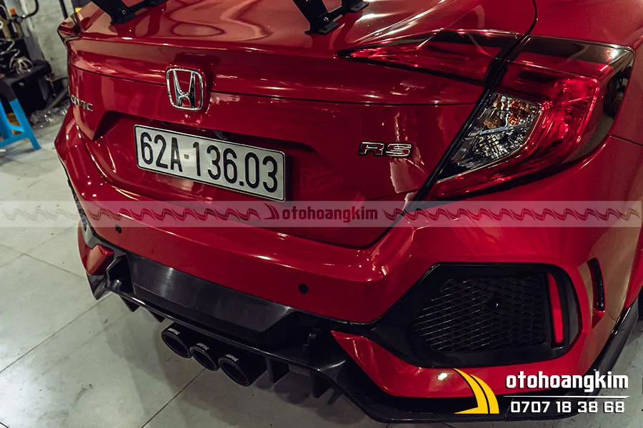 Độ Pô Akrapovic Cho Honda Civic Kiểu 3 Pô - Ảnh 3