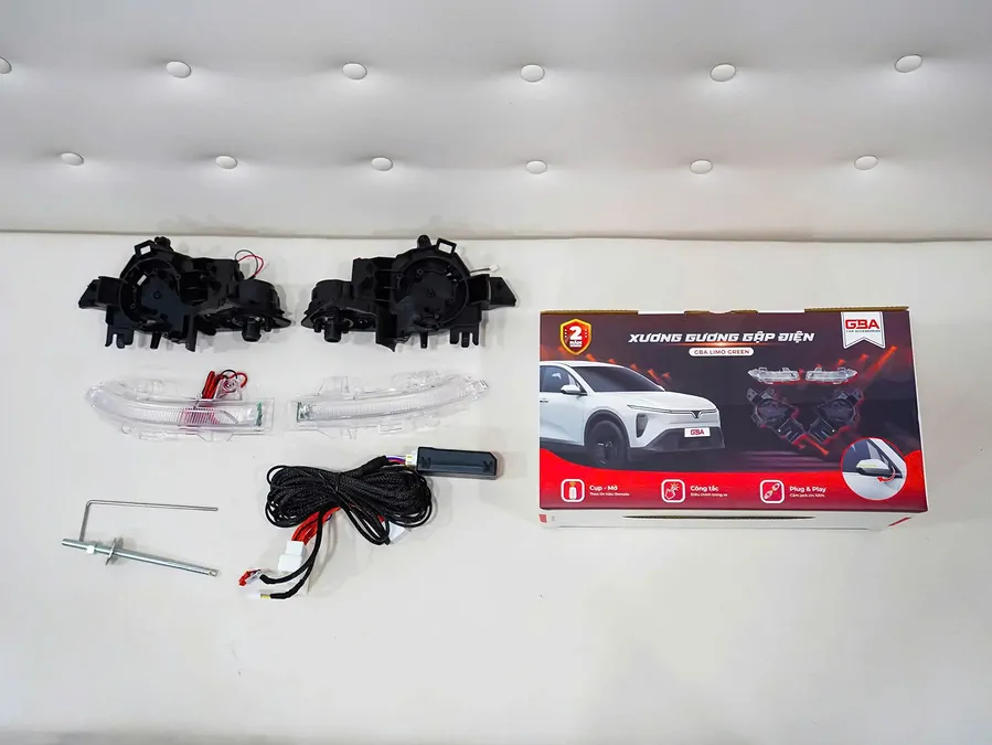  Gương Gập Điện GBA Limo Green tích hợp xi nhan pha lê - Ảnh 2