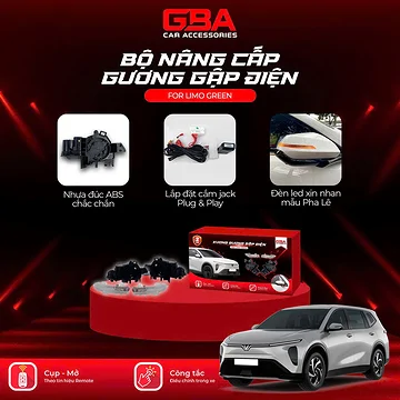  Gương Gập Điện GBA Limo Green tích hợp xi nhan pha lê