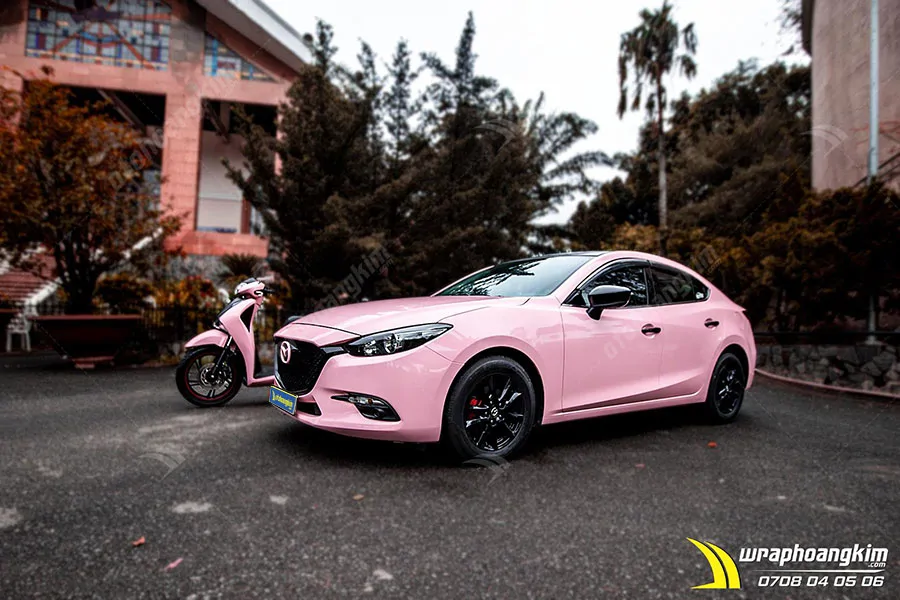 Dán đổi màu Candy hồng đào pha lê Mazda 3 - Ảnh 4