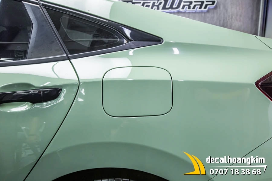 Dán đổi màu Khaki xe Honda Civic - Ảnh 1