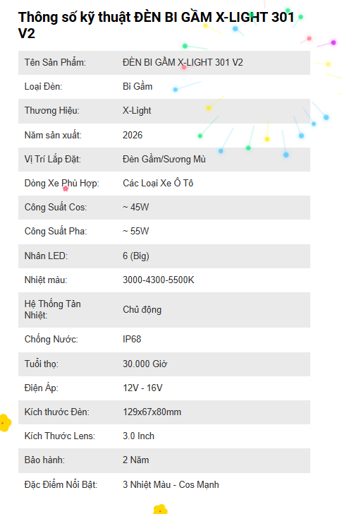Bi gầm led XLight 301 V2 - Ảnh 5
