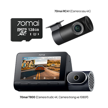 Camera hành trình 70mai T800 ghi hình 3 kênh 128G