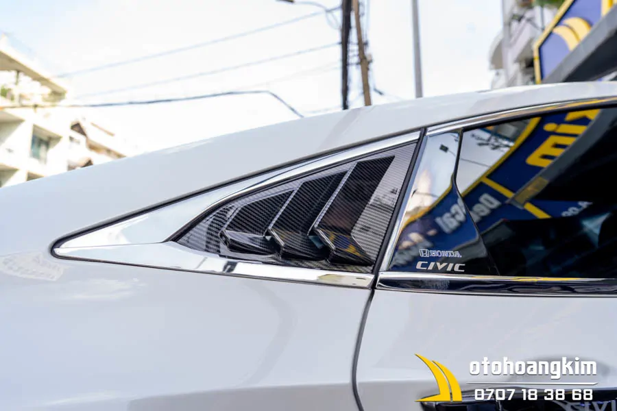 Ốp Mang Cá Khung Kính Honda Civic Cacbon - Ảnh 3