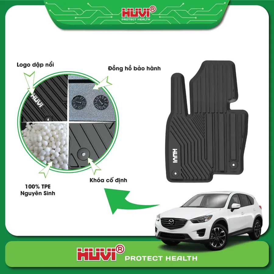 Thảm lót sàn Huvi ô tô Mazda Cx5 2D cao cấp - Ảnh 2
