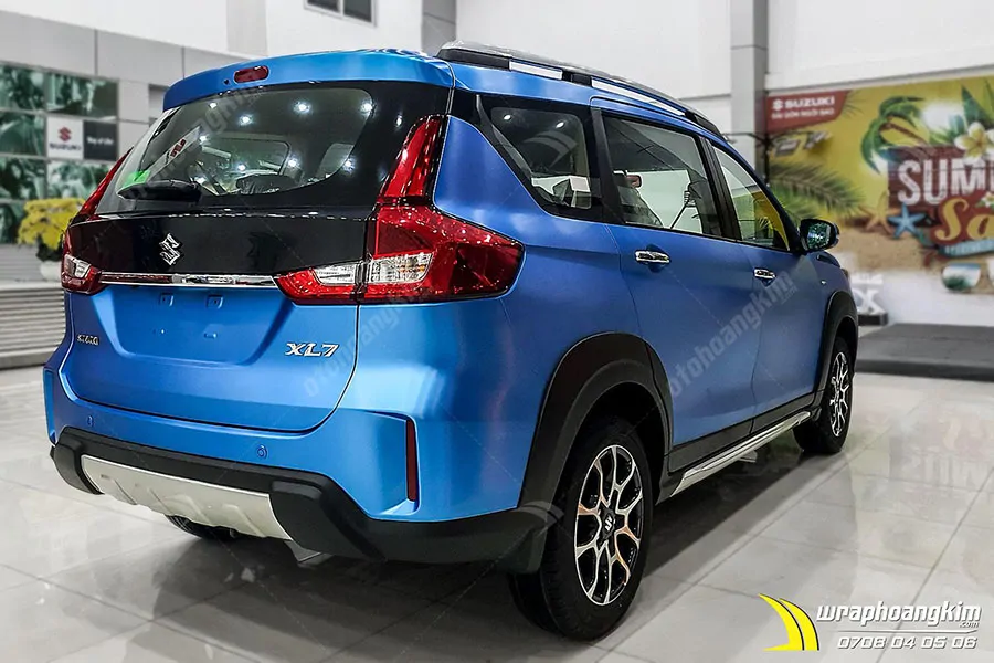 Dán đổi màu xanh nhôm xước ánh kim Suzuki Xl7 - Ảnh 3