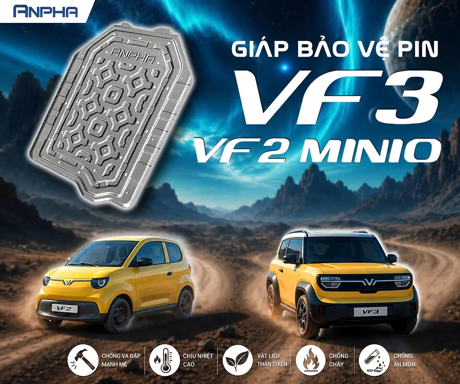 Ốp Bảo Vệ Pin Anpha VF2/VF3 Thép - Hoàng Kim - Ảnh 1