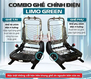 Khung ghế chỉnh điện Limo Green bên tài (6 hướng)