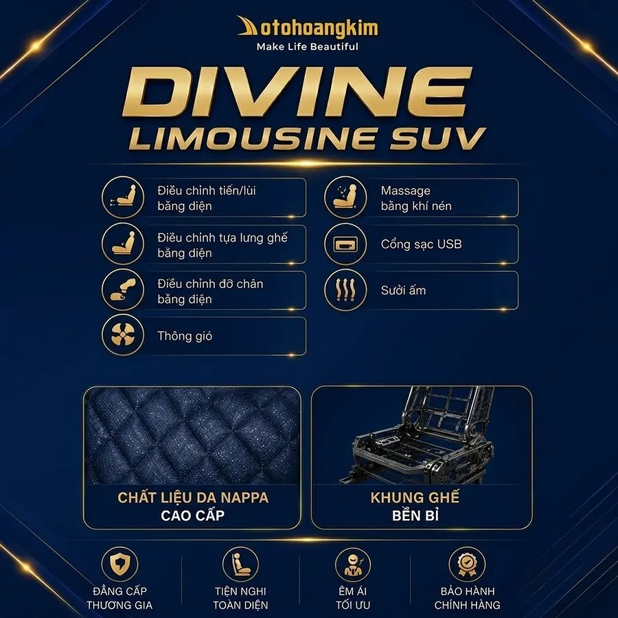 Ghế Limousine Divine DVL16: Nâng tầm nội thất SUV sang trọng - Ảnh 7