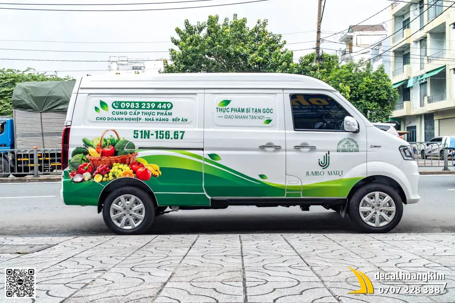 Dán tem quảng cáo xe SRM mẫu thực phẩm sạch Jumbo Mart - Ảnh 11