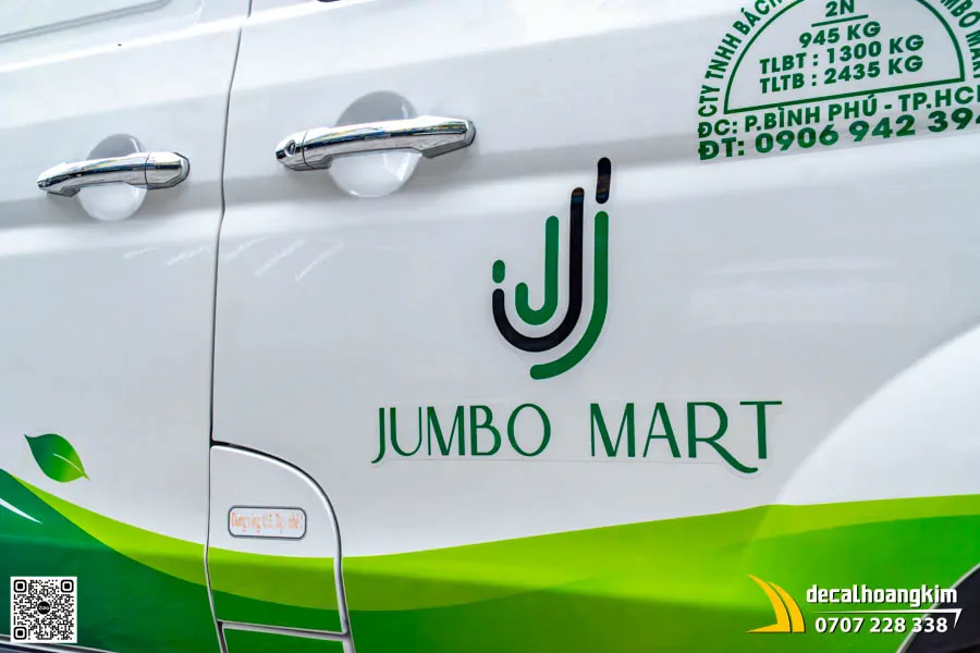 Dán tem quảng cáo xe SRM mẫu thực phẩm sạch Jumbo Mart - Ảnh 4