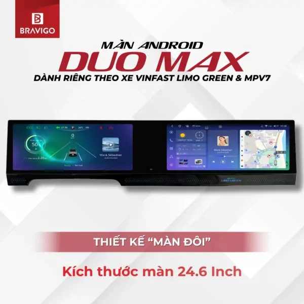 Màn hình Android Bravigo Duo Max cho VinFast Limo Green/MPV7 - Ảnh 3
