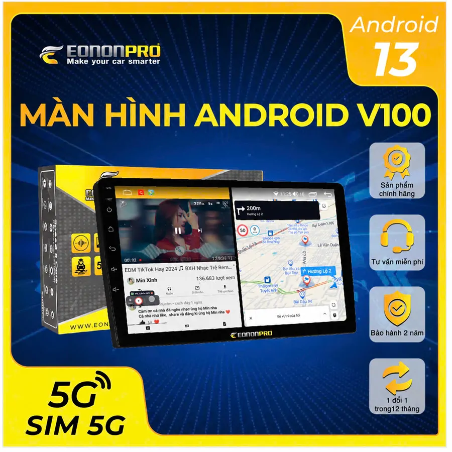 Màn hình Android EononPro V100: Giải trí & Dẫn đường thông minh - Ảnh 1