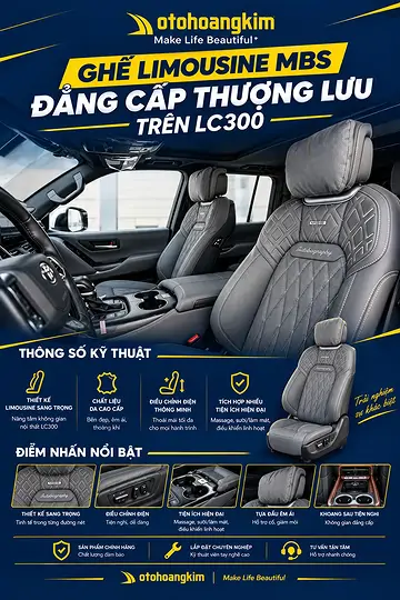 Ghế Limousine MBS cho LC300: Sang trọng & tiện nghi